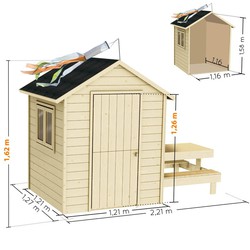 Maisonnette En Bois Tiana Pour Enfants Avec Table De Pique Nique