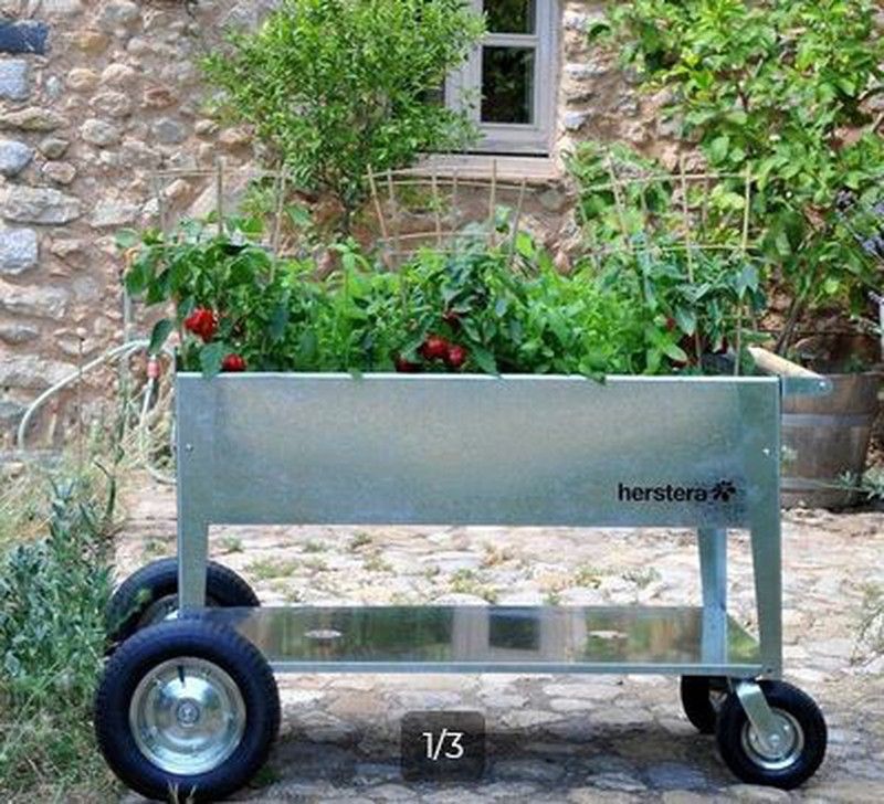Mesa cultivo con 4 ruedas Trolley Swivel