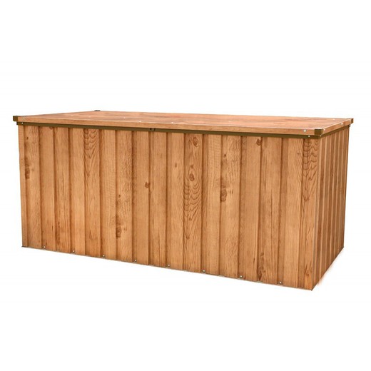 Imitation wood metal chest