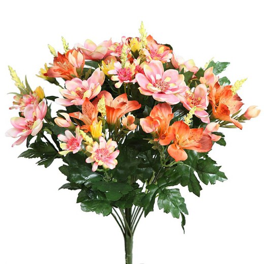 Bouquet coquelicots et alstroemeria artificielles