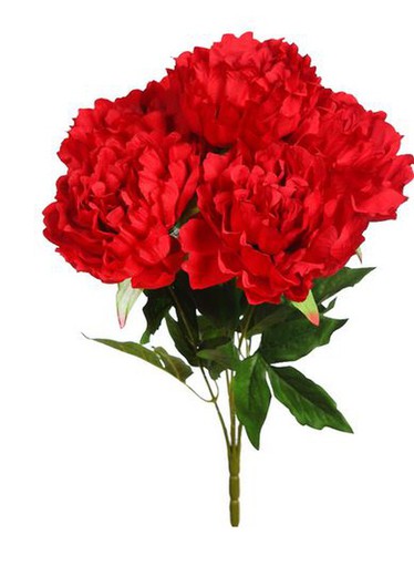 Bouquet de pivoines artificielles rouges