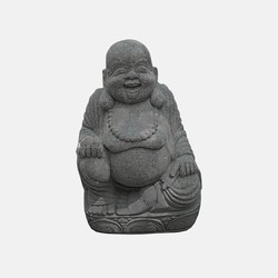 Buddha Feliz - Happy Buda Gris De Piedra