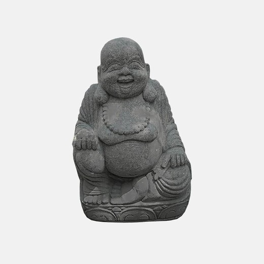 Glücklicher Buddha - Glücklicher Buddha aus grauem Stein