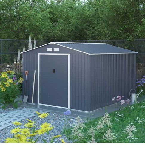 Cabane de jardin en métal avec double porte