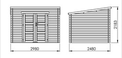 Cobertizo de madera Juno modern en varias dimensiones