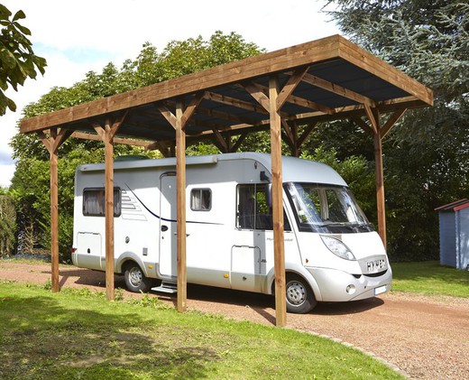 Garage per camper in pino silvestre altezza 404x802x394 cm