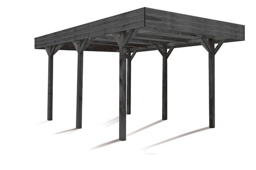 Garage Louison in legno 304x518x253 con copertura in lastre di policarbonato