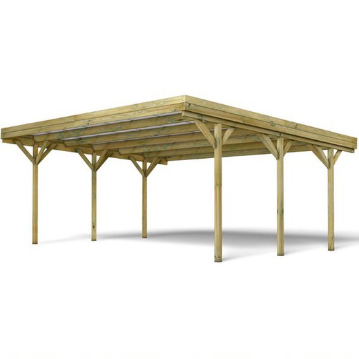 Double Jean wooden garage 604 x 511 x 252 cm