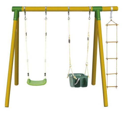 Double swing with baby seat and ladder