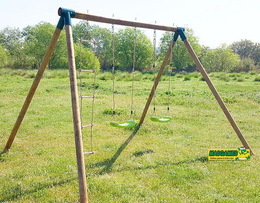 Double swing with rope ladder, Kibo de luxe model