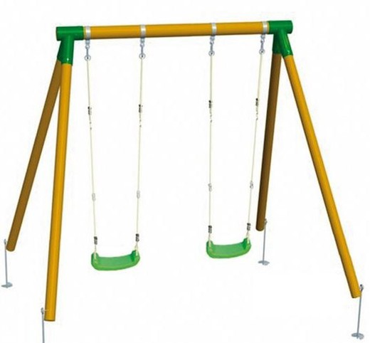 High double wooden swing