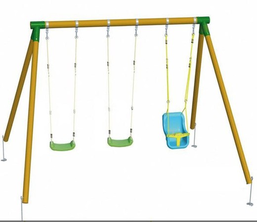 Triple swing with baby seat