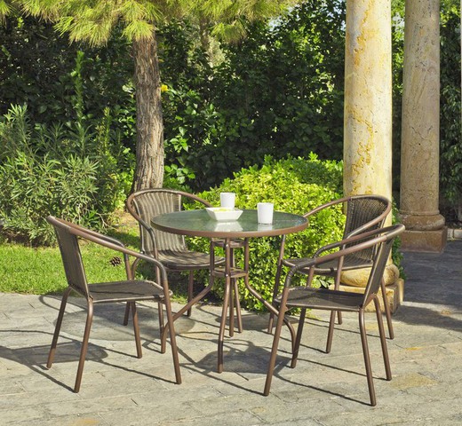 Conjunto jardín mesa y sillas Brasil 4S