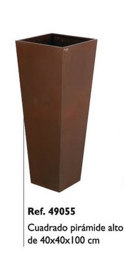 Macetero pirámide Acero Corten 40x40x100