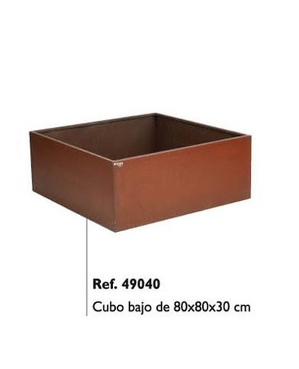 Cube bas en Corten 80x80x30