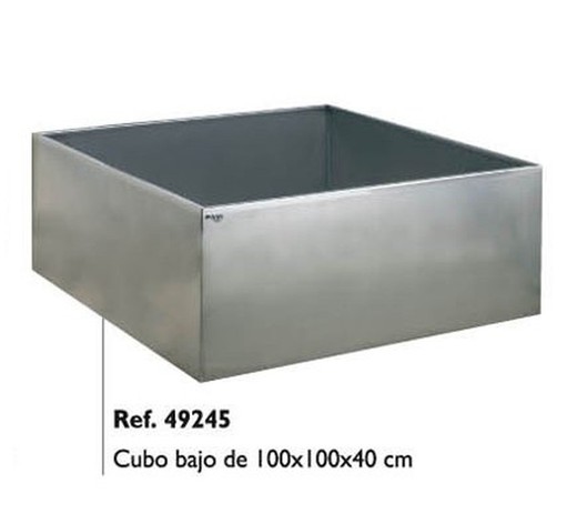 Cubo Bajo Acero Inoxidable 100x100x40