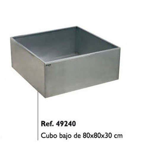 Cubo Bajo Acero Inoxidable 80x80x30