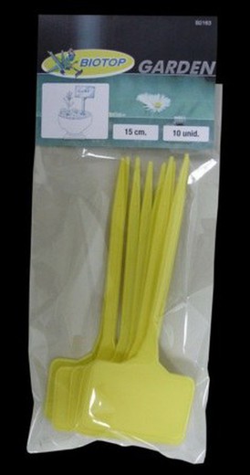 Yellow plastic labels