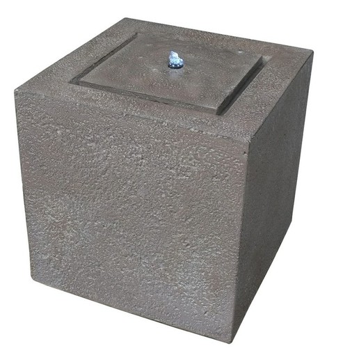 Fuente decorativa moderna cubo marrón