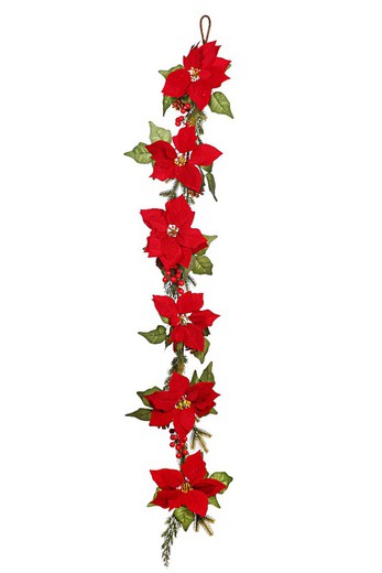 Poinsettia garland 140cm