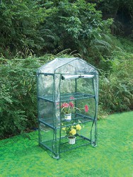 Greenhouse 3 shelves with anti-frost cover and wheels