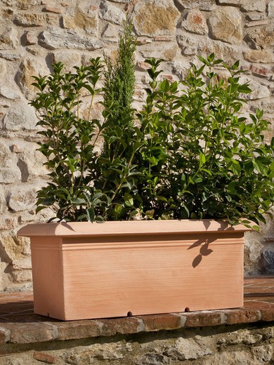 Classic rectangular resin planter Casseta rustici