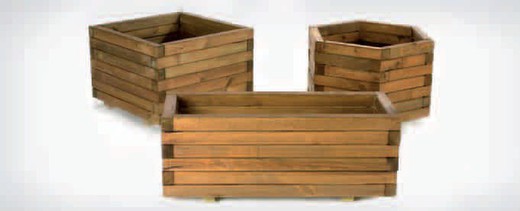 Rectangular wooden planter 35