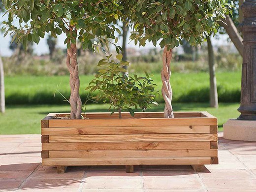 Rectangular wooden planter Faura