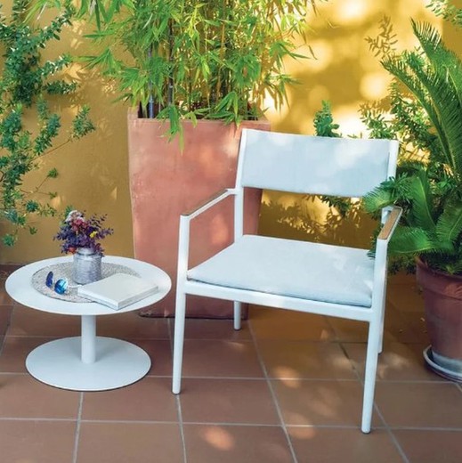 Table d'appoint de jardin en aluminium blanc