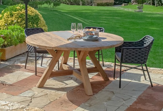 Round recycled teak garden dining table Kenya