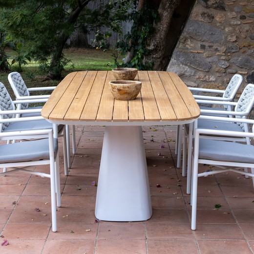 La Route rectangular aluminum garden dining table