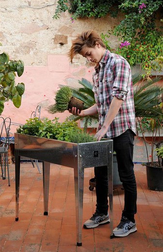 Table de potager urbaine a couleur