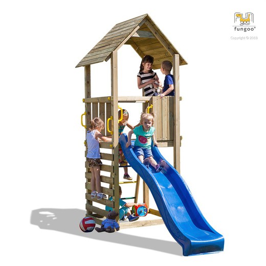 Playground with wooden hut, slide and sandbox Carol 1