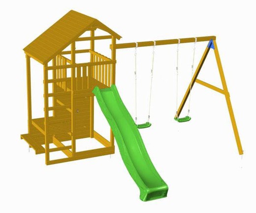 Parque infantil Teide com duplo balanço e escorregador