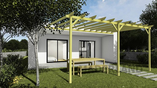 Solid wood pergola attached to the wall Zamora