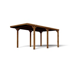 Pérgola cochera de madera de pino silvestre, modelo Víctor