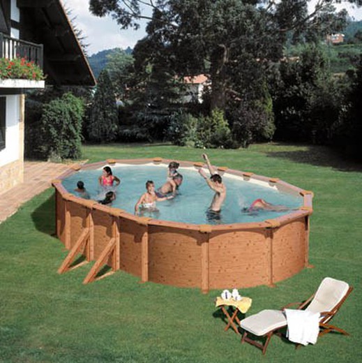 GRE 6188W oval imitation wood pool