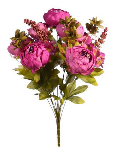 Bouquet artificiel de pivoines et d'amarante 50cm