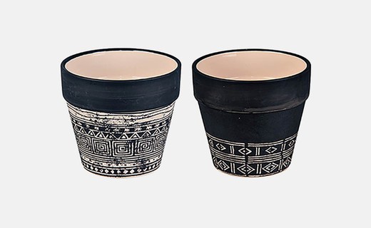 Set mit 6 Keramiktöpfen 14 x 14 x 13 cm, Box Bura