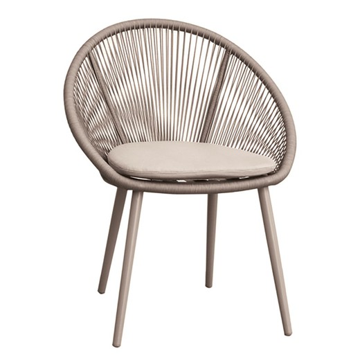 Spade stackable aluminum and synthetic rope dining chair