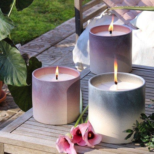 Terracotta pot candle citronella & hybiscus