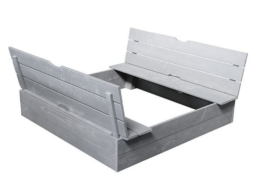 Arenero con tapa convertible en bancos