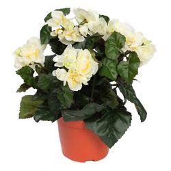 Albero Artificiale Di Begonia 130cm In Vaso - Fiori Rossi Realistici, Decorazione Per Interni Casa E Ufficio - Foto 5