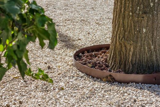 Borda de árvore de aço circular marrom