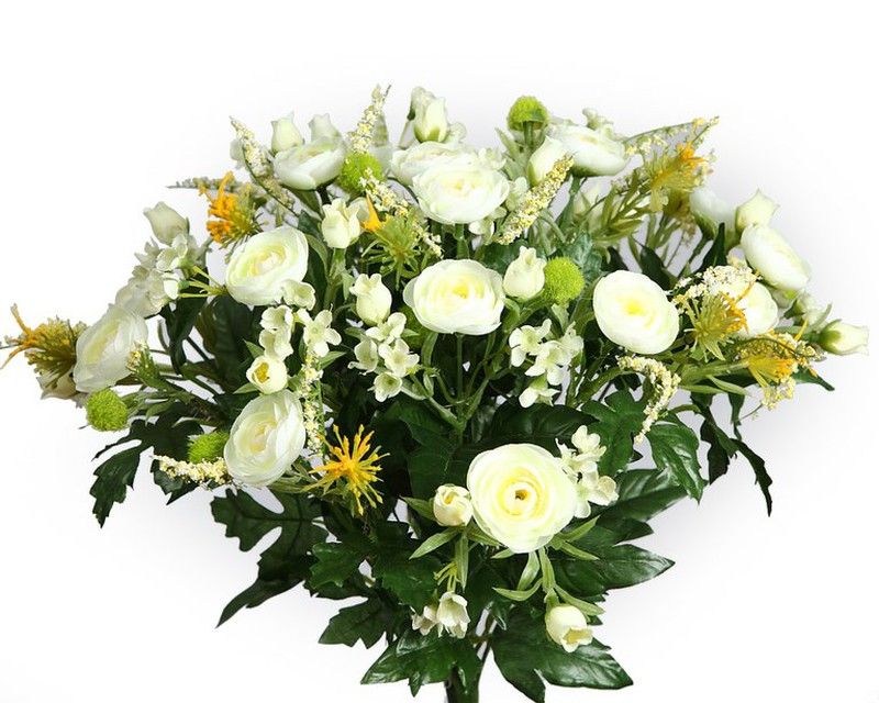 24 Bouquets Fleurs Artificielles Extérieur - Mélange Violet Rose Jaune - Résistantes UV Pour Jardin Et Intérieur