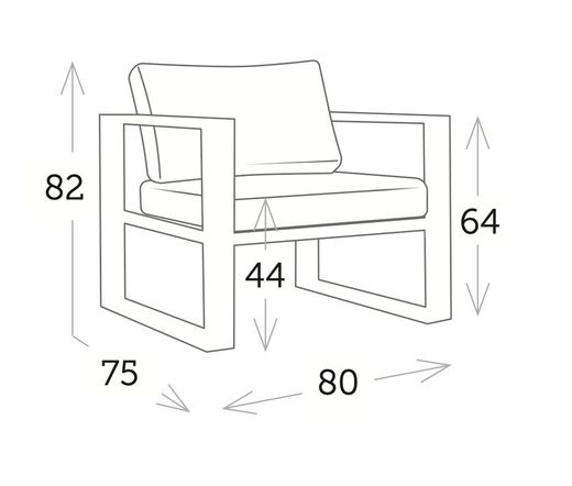 Belluno aluminum garden armchair