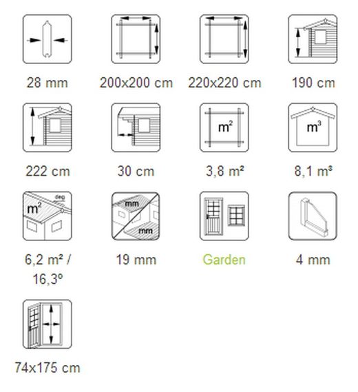 Casa de jardin Vivian 3,8m2