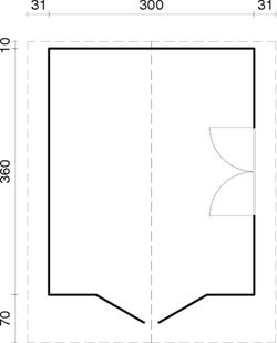 Casa em madeira Sally 10,2 m2