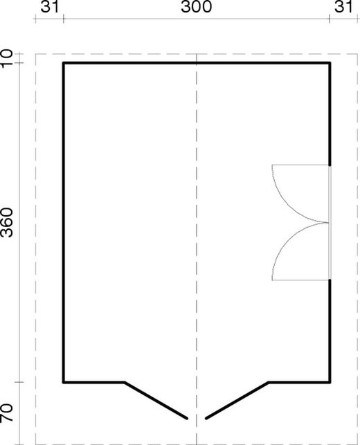Casa em madeira Sally 10,2 m2
