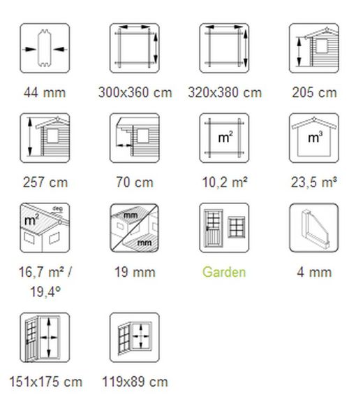 Casa em madeira Sally 10,2 m2